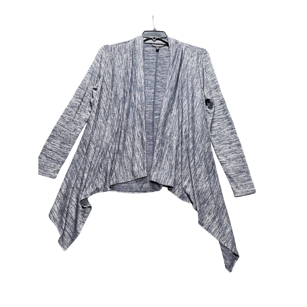 Banana Republic Waterfall Cardigan Women Small Gray Blue Asymmetrical Open Front